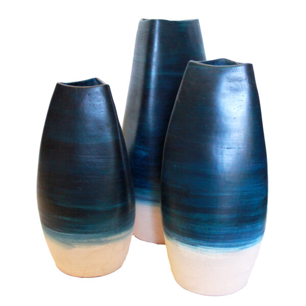 Dark Blue and Cream Vase