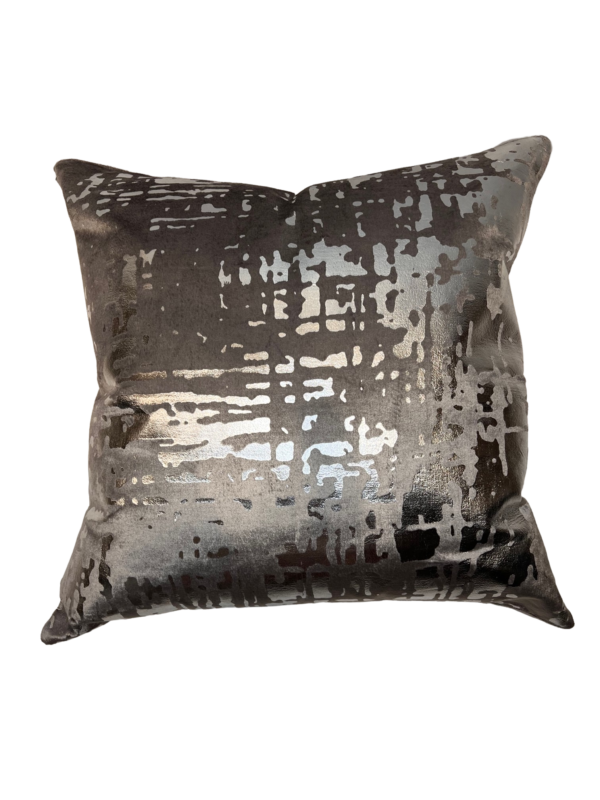 Gray Pillow with Metallic Detail