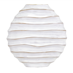 White and Gold Wave Vase